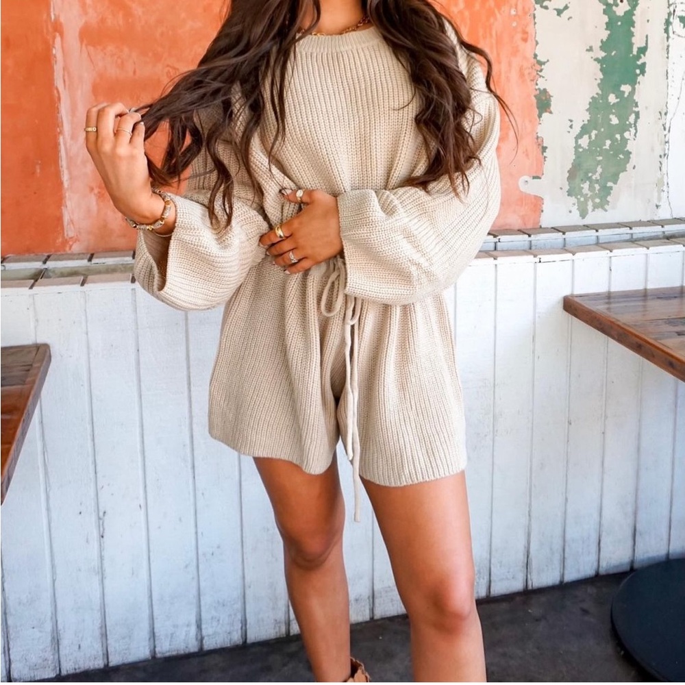 Light brown cozy romper size m/l